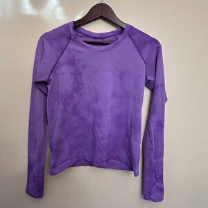 Lululemon Women Swiftly Tech Long Sleeve Shirt Marble Dye Purple Size 8